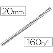 Q-CONNECT ESPIRAL METALICA 5:1 20mm 160H NEGRO 100-PACK KF04434